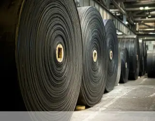 Конвейерная лента РТИ шевронная, с гофробортами